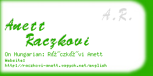 anett raczkovi business card